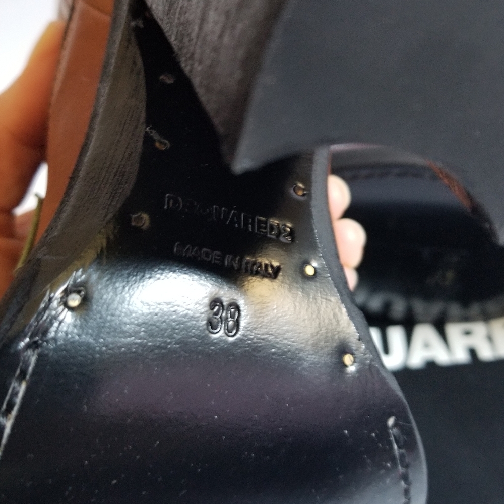 Dsquared2 Embroidered Pointed Toe Western Leather Boots Size 38 Brown Bl… - Picture 6 of 11